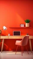 Embracing the Digital Era with an Ideal Workspace Bathed in Bright Hues and Detail AI Generative photo