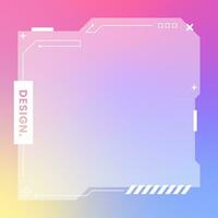 Futuristic square gradient background. Social media frame vector illustration.