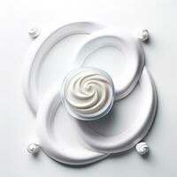 Timeless beauty concept with skin care creams and infinity symbol AI Generative photo