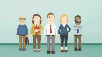 Animated 3d Characters scene for Business and marketing with male and female video