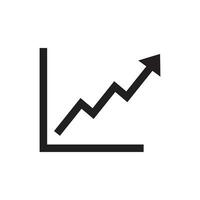 Growth graph icon vector isolated on white background. Line chart sign symbol