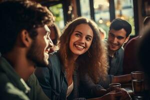 Authentic moments with diverse backgrounds capturing genuine smiles and unplanned reactions AI Generative photo