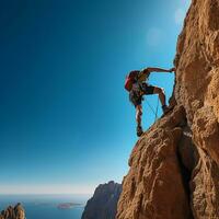 escalada el alturas - un viaje de fuerza y aventuras ai generativo foto