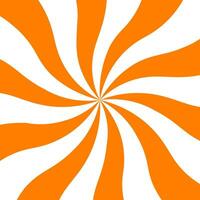 naranja arremolinándose modelo antecedentes. Víspera de Todos los Santos color. vórtice Starburst espiral giro cuadrado. hélice rotación rayos convergente escalable rayas. vector ilustración