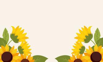 Hand Drawn Natural Sunflower Border Frame Vector