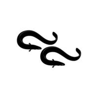 Eel Silhouette for Logo Gram, Art Illustration, Pictogram, Website, Apps and or Graphic Design Element. Vector Illustration