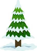 Winter pine tree icon vector. Snowy pine tree in the cold season. Pine tree design as an icon, symbol, winter or Christmas decoration. Tree icon graphic resource for cold season celebration design vector