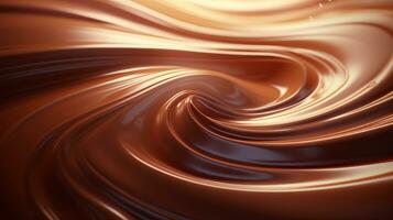 Dance of Light and Shadow - Swirls of Chocolate Cream Against Luminous Backdrop AI Generative photo