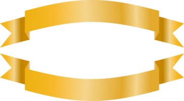Gold color ribbon graphic element png