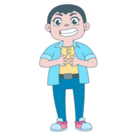 dessin animé garçon clipart pose rire png