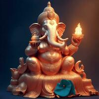 Indian ganesha festival , lord ganesha, Hinduistic sculpture ganesha. Generate Ai photo