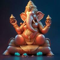 Indian ganesha festival , lord ganesha, Hinduistic sculpture ganesha. Generate Ai photo