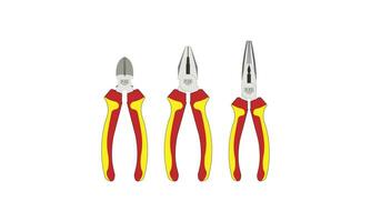 Set of Professional Pliers Concept on white background vector