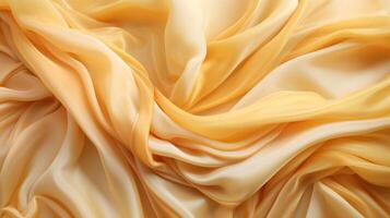 yellow silk fabric background golden fabric material wallpaper. photo