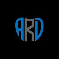 ard letra logo creativo diseño. ard único diseño. vector