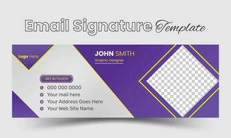 Email signature template with information for corporate business . Free Vector