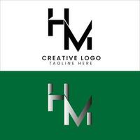 HM initial letter logo vector