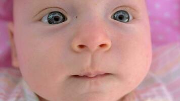 Blue-eyed three months baby girl video