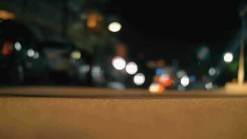 natt stad och bilar körning i de gata video