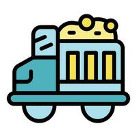 Miner truck icon vector flat