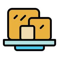 Soy food stand icon vector flat