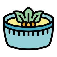 Meal hummus icon vector flat