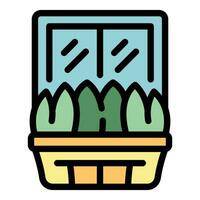 Summer windowsill icon vector flat