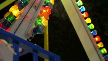 Swinging ship attraction at fun fair video