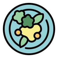 Top view salad icon vector flat