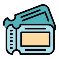 Paper zoo ticket icon vector flat