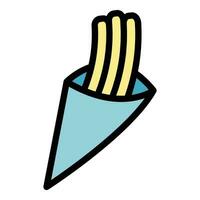 Churro cafe icon vector flat