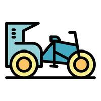 antiguo bicicleta icono vector plano