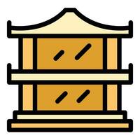 Bridge pagoda icon vector flat