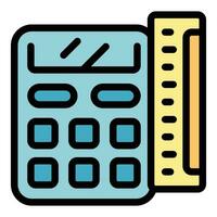 Engineer factory calculator icon vector flat