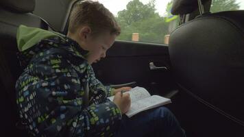 Child solving logic chess puzzles in the car video