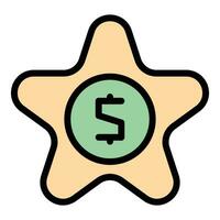 Star money quiz icon vector flat