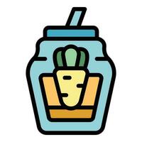 Carrot juice icon vector flat