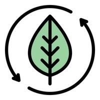 Eco leaf icon vector flat