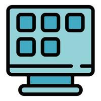 Computer internet icon vector flat