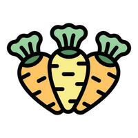 Organic carrot icon vector flat