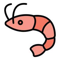 Shrimp food icon vector flat