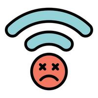 Lost wifi icon vector flat