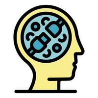 Mind stress icon vector flat