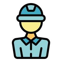 Engineer factory icon vector flat