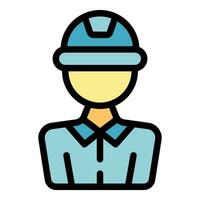 Engineer factory icon vector flat