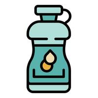 deporte agua botella icono vector plano