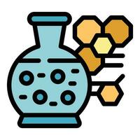 Chemical flask icon vector flat