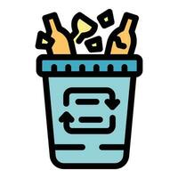 Reuse garbage icon vector flat