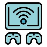 Gamer tv set icon vector flat