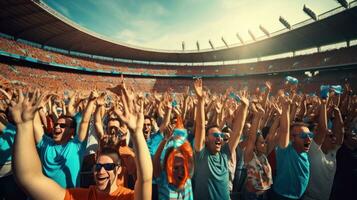 grande multitud de deporte aficionados en el estadio foto